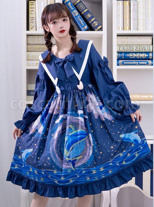 Nebula-Whale-Series-OP-Printing-Classic-Lolita-Long-Sleeve-Dress-coscarnival-4186