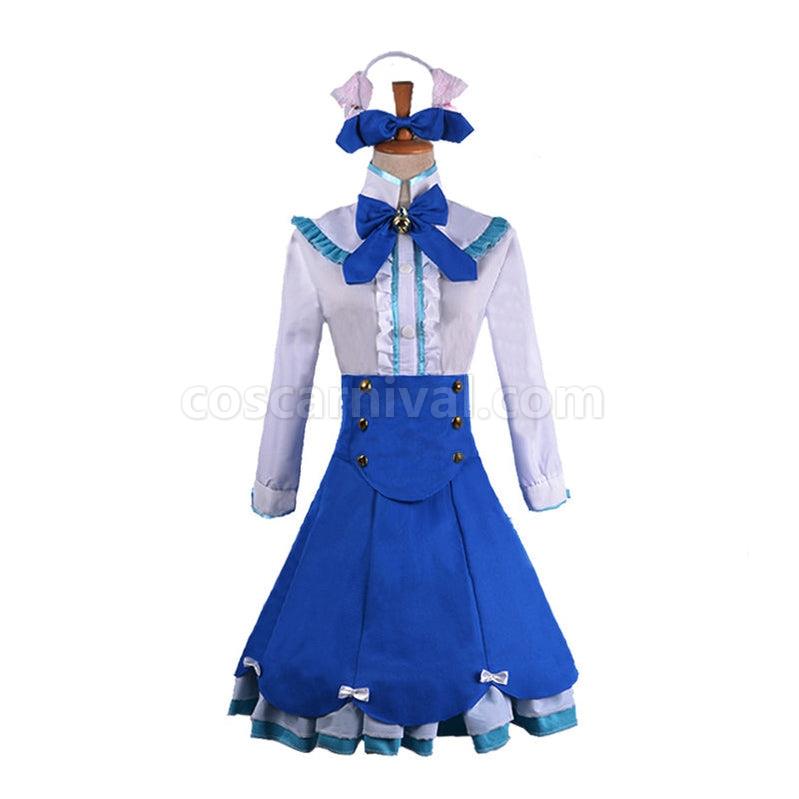 Nekopara Catgirl Vanilla Blue Dress Outfits Cosplay Costume coscarnival011113098