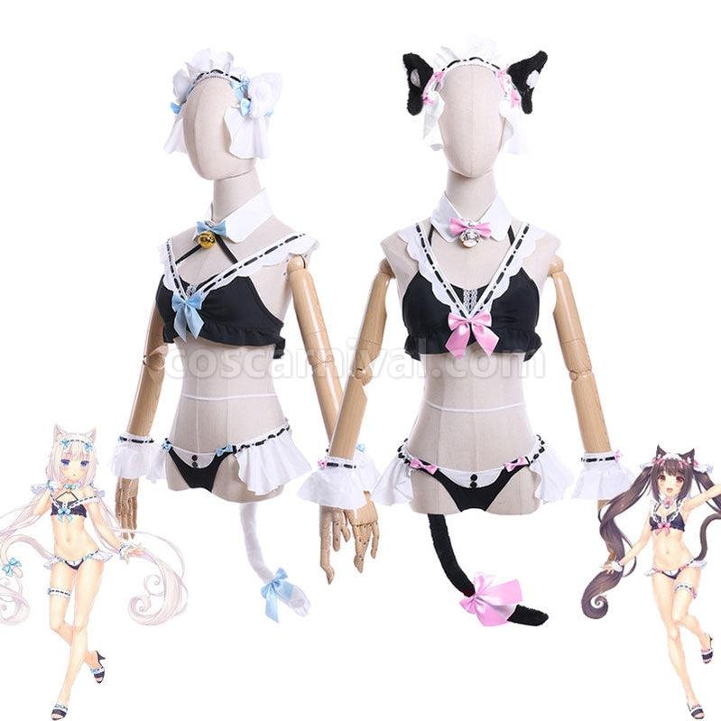 Nekopara Chocola Vanilla Maid Swimsuit Halloween Cosplay Costumes coscarnival011111119