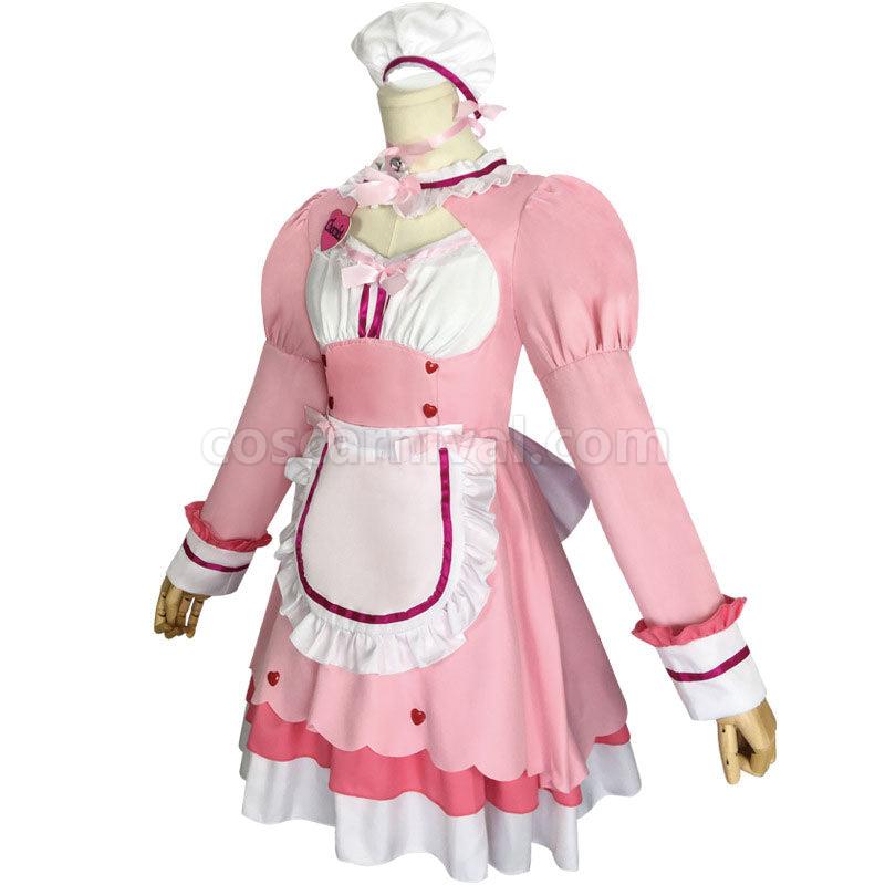 Nekopara Chocola Vanilla Pink Maid Uniform Cosplay Costumes coscarnival01113939