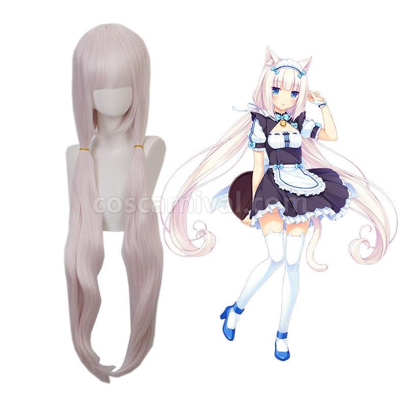 Nekopara Vanilla Long Straight Light Pink Cosplay Wigs coscarnival011116537