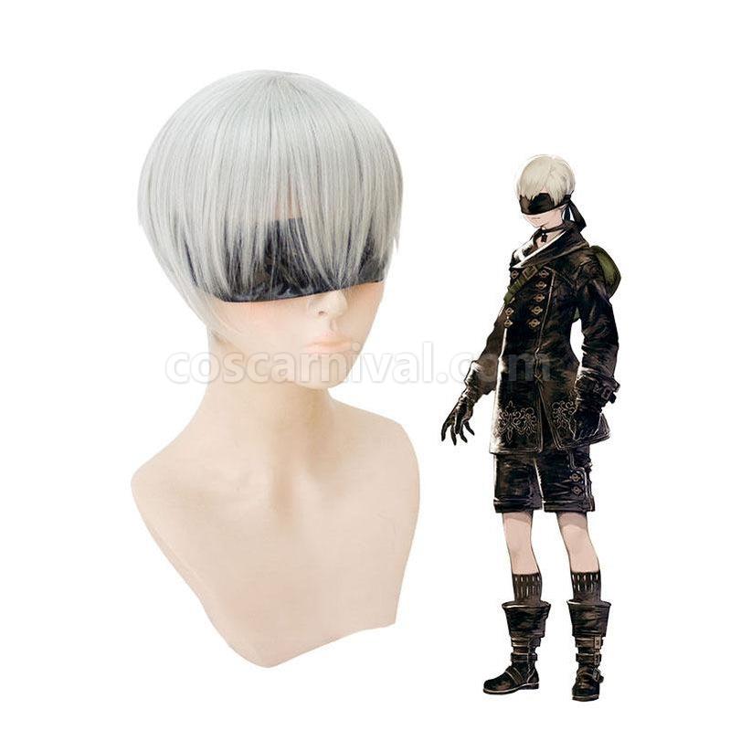 NieR Automata YoRHa No.9S Silver Heat Resistant Synthetic Men Short Cosplay Wigs coscarnival011118540