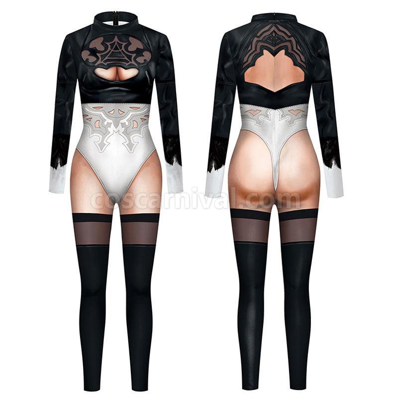 Nier Automata 2B YoRHa No.2 Type B Jumpsuit Cosplay Costumes coscarnival01115417