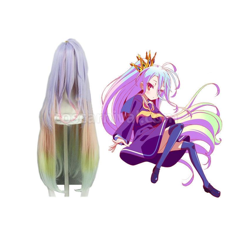 No No Life Shiro Long Mixed Blue Cosplay Wigs coscarnival011115400