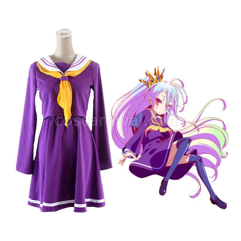 No No Life Shiro Purple Uniform Cosplay Costume coscarnival011115386