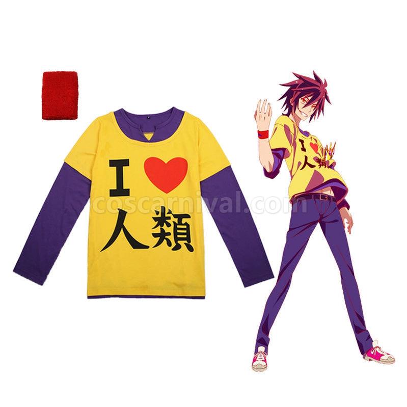 No No Life Sora Long Sleeve T shirt Cosplay Costume with Wrister coscarnival011115407