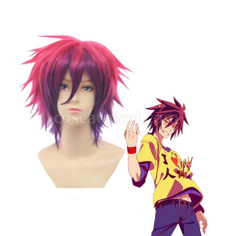 No No Life Sora Short Red Fade Purple Cosplay Wigs coscarnival011115410