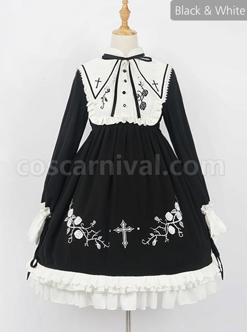 Oath Roses Series OP Gothic Lolita Long Sleeve Dress coscarnival
