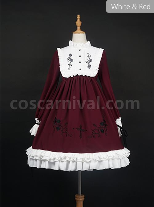 Oath Roses Series OP Gothic Lolita Long Sleeve Dress