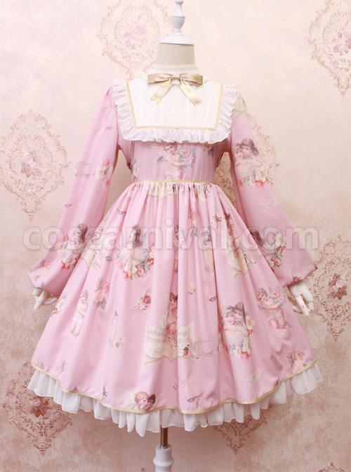 Oil-Painting-Angel-Series-Bowknot-Classic-Lolita-Long-Sleeve-Dress-coscarnival-4512