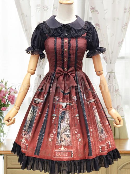 Old-Castle-Elves-Series-Retro-Lace-Classic-Lolita-Sling-Dress-coscarnival-4137