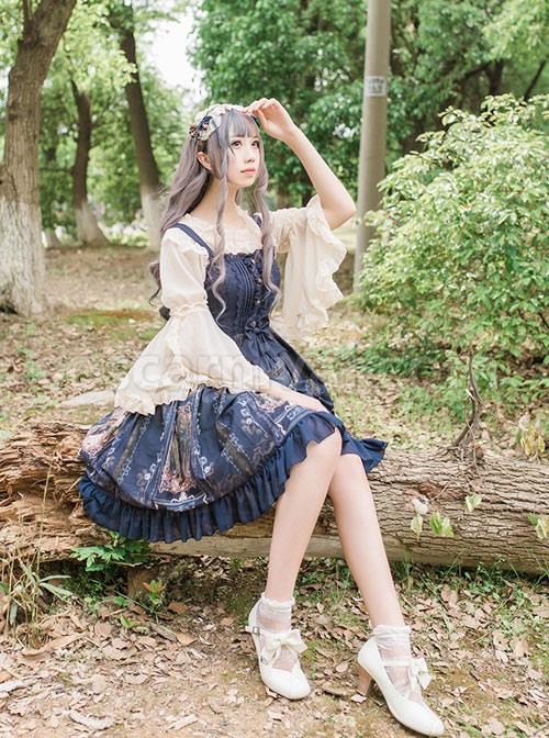 Old-Castle-Elves-Series-Retro-Lace-Classic-Lolita-Sling-Dress-coscarnival-4157