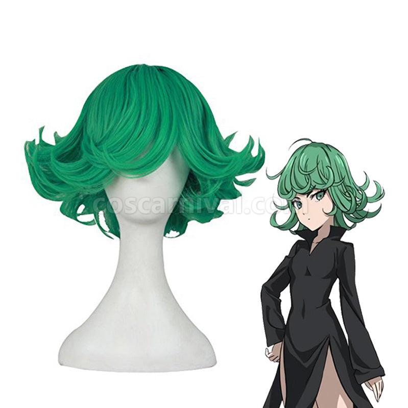 One Punch Man Terrible Tornado Short Green Curly Cosplay Wigs coscarnival011115963