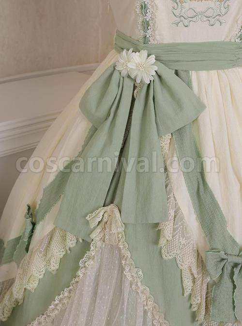 Pastoral-Style-Elegant-Embroidery-Green-Fresh-Lace-Irregular-Hem-Design-Classic-Lolita-Sleeveless-Dress-coscarnival-2455