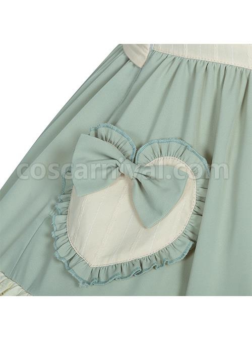 Pastoral-Style-Light-Green-Sweet-Lolita-Sling-Dress-And-Shirt-Set-coscarnival-677