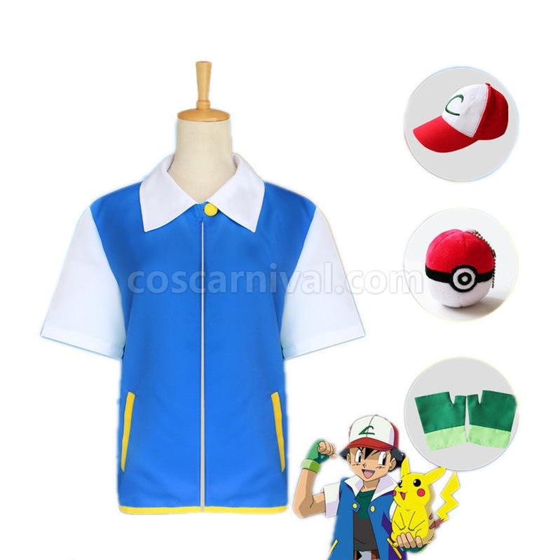 Pok¨¦mon Ash Ketchum Short Sleeve Jacket Outfit Cosplay Costume coscarnival011115919
