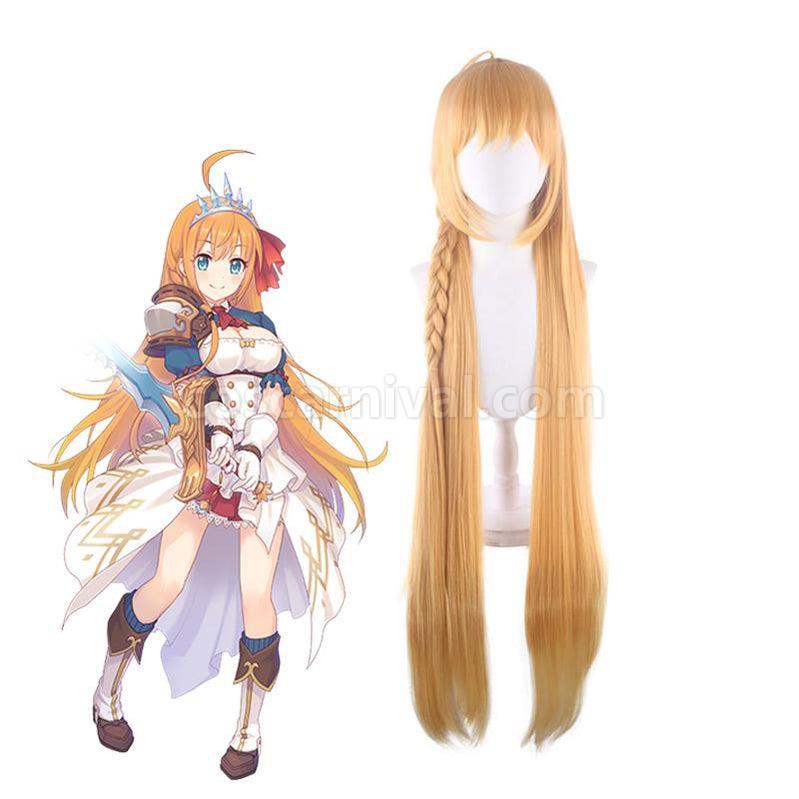 Princess Connect! ReDive Eustiana Von Astrea Yellow Gradient 120cm Long Straight Cosplay Wigs coscarnival011118011