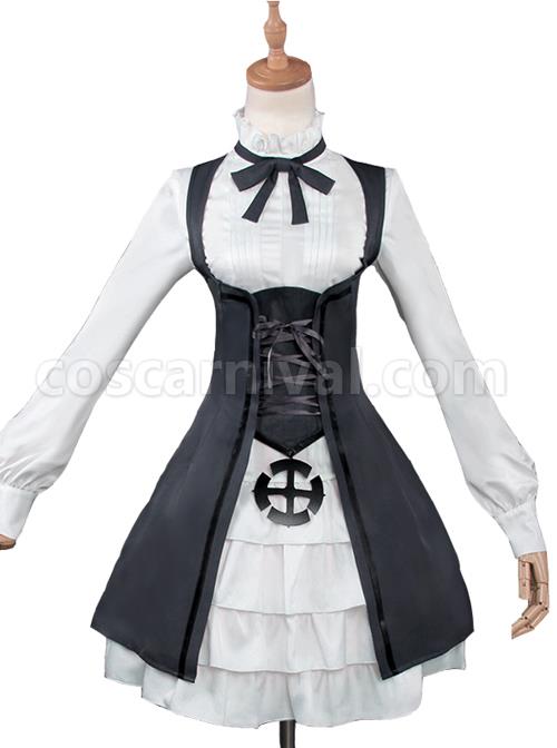 Princess Principal Cosplay Costume Gothic Lolita Black And White Long Sleeve Dress Set coscarnival
