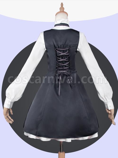 Princess Principal Cosplay Costume Gothic Lolita Black And White Long Sleeve Dress Set coscarnival