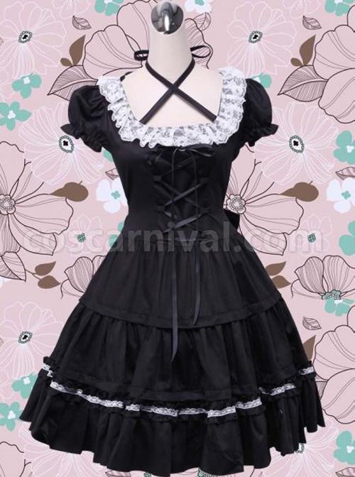 Puff-Short-Sleeves-Bow-Lace-Classic-Lolita-Dress-coscarnival-972