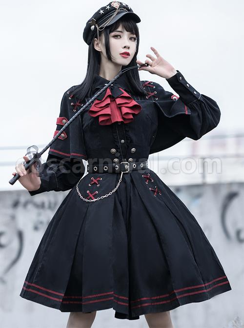 Punishment Execution Officer Series Military Style Gothic Lolita Shirt And Skirt Set coscarnival