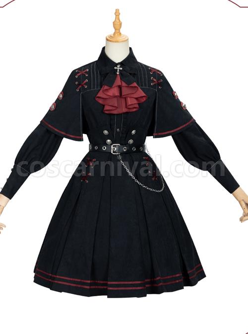 Punishment Execution Officer Series Military Style Gothic Lolita Shirt And dress Set