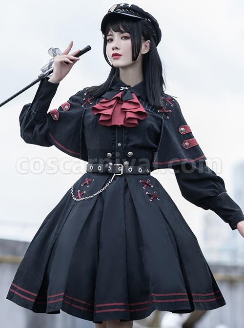 Punishment Execution Officer Series Military Style Gothic Lolita Shirt And dress Set