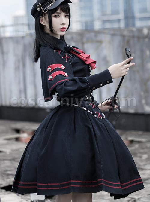 Punishment Execution Officer Series Military Style Gothic Lolita Shirt And dress Set