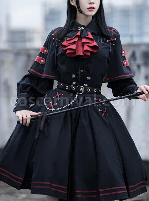 Punishment Execution Officer Series Military Style Gothic Lolita Shirt And dress Set