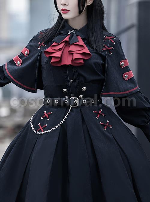 Punishment Execution Officer Series Military Style Gothic Lolita Shirt And dress Set