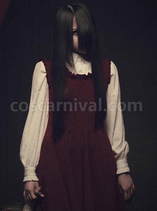 Pure Cotton White Shirt And Corduroy Red Sleeveless Dress Gothic Lolita Suit coscarnival