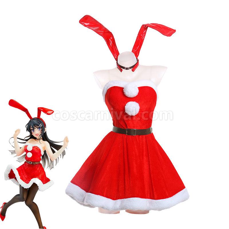 Rascal Does Not Dream of Bunny Girl Senpai Mai Sakurajima Bunny Girl Christmas Cosplay Costumes coscarnival01119750