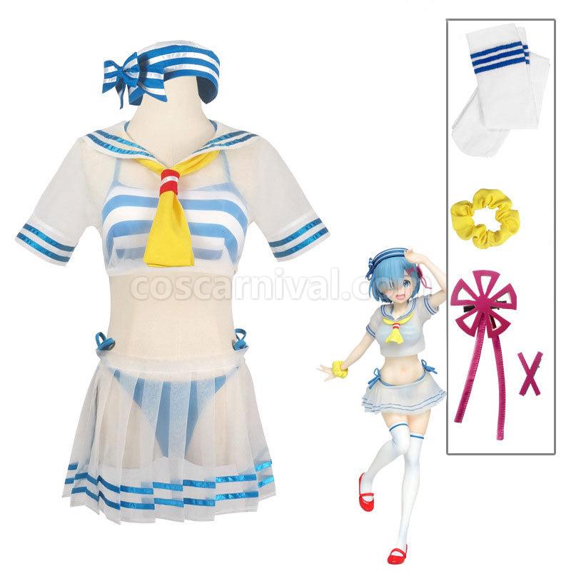 Re Zero Starting Life in Another World Rem Swimsuit Cosplay Costumes coscarnival01113254