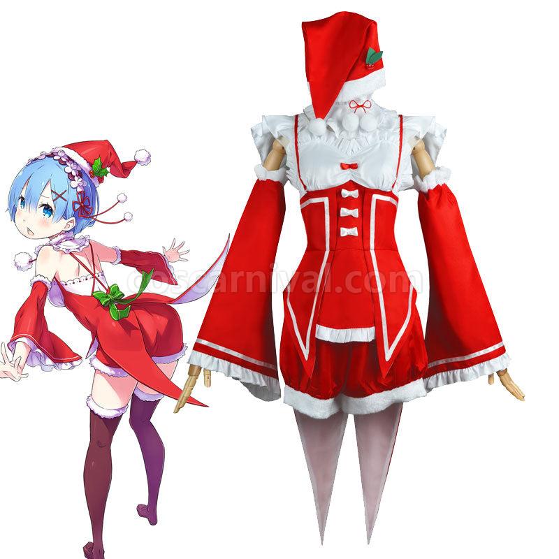 Re Zero Starting Life in Another World Rem and Ram Christmas Cosplay Costumes coscarnival01111983