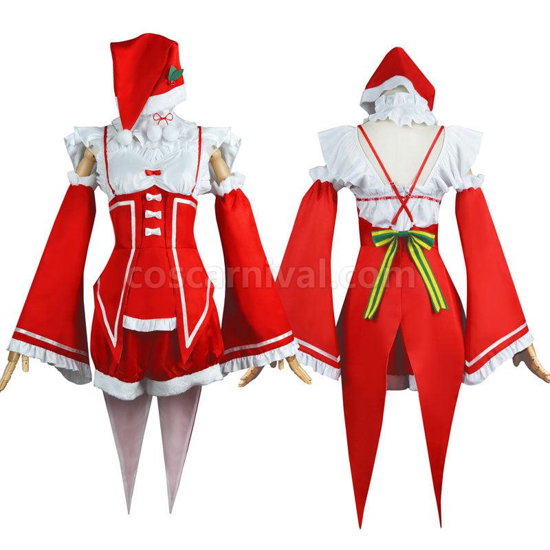 Re Zero Starting Life in Another World Rem and Ram Christmas Cosplay Costumes coscarnival01111986