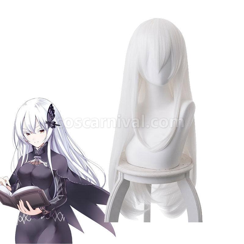 ReZero Starting Life in Another World Echidna Witch of Greed Long Straight White Cosplay Wigs coscarnival011117189