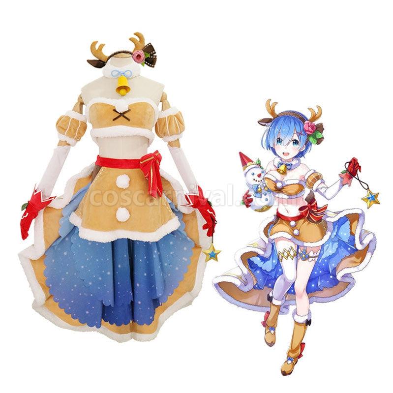 ReZero Starting Life in Another World Rem Christmas Reindeer Outfits Cosplay Costume coscarnival011113019