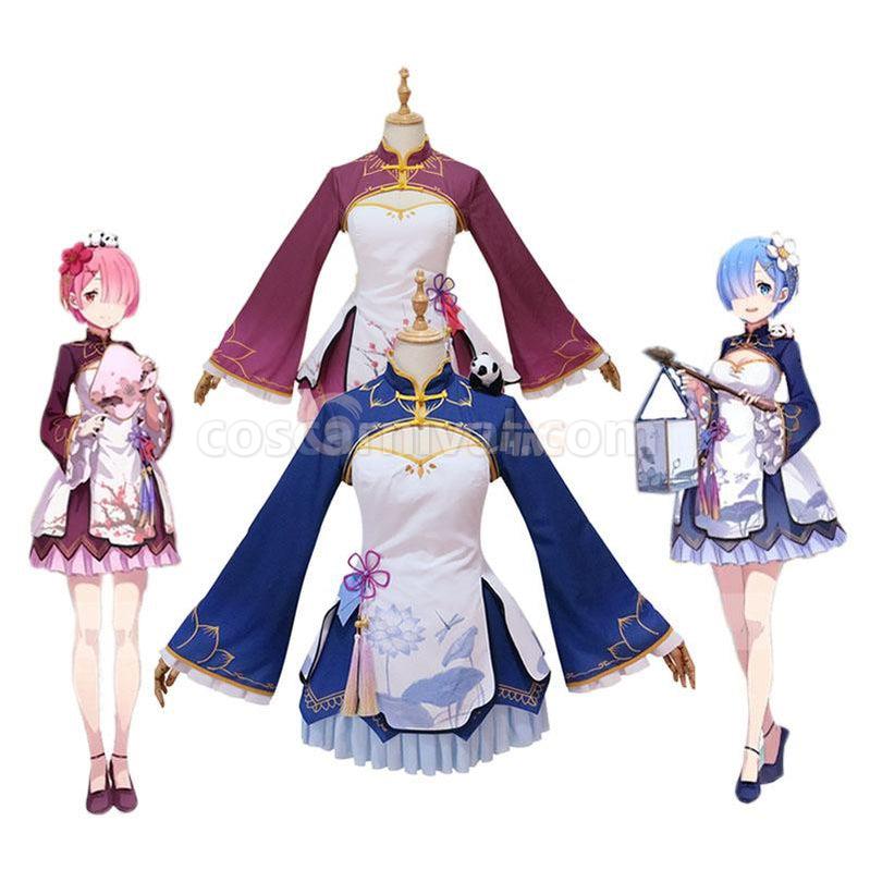 ReZero Starting Life in Another World Rem and Ram Chinoiserie Cosplay Costume coscarnival011118890