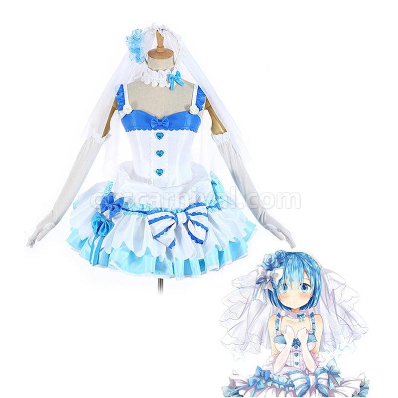 ReZero Starting Life in Another World Rem and Ram Wedding Dress Cosplay Costume coscarnival011118066