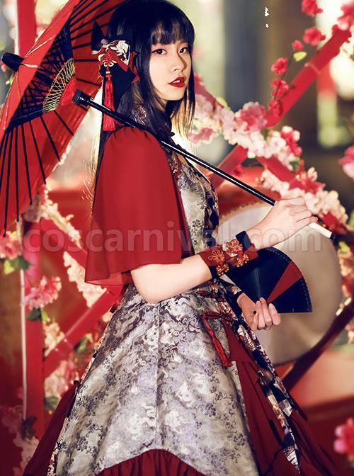 Red-crowned-Crane-Pattern-Chinese-Style-Classic-Lolita-Half-Sleeve-Dress-coscarnival-3732