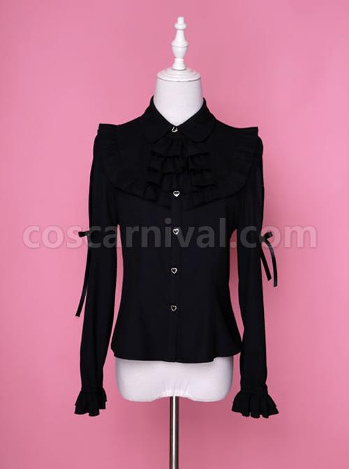 Retro Chiffon Gothic Lolita Long Sleeve Shirt coscarnival