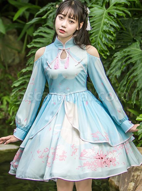 Retro-Chinese-Style-Blue-Chiffon-Lolita-Long-Sleeve-Dress-coscarnival-4097
