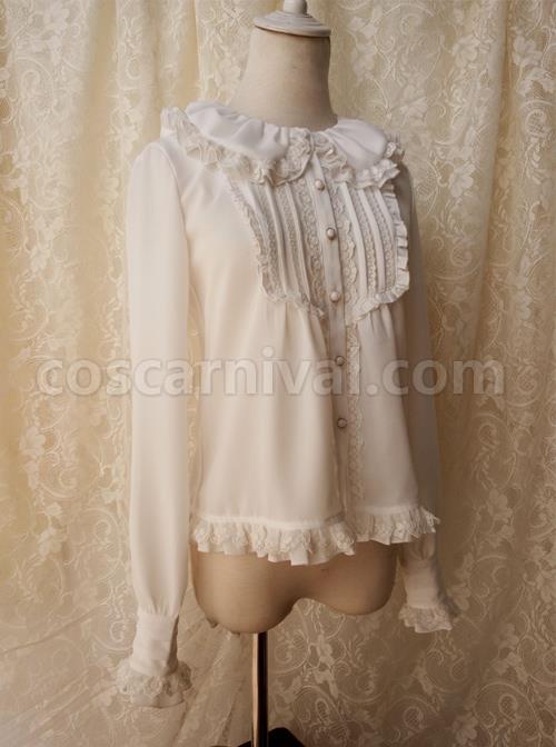 Retro Doll Collar Classic Lolita Long Sleeve Shirt coscarnival