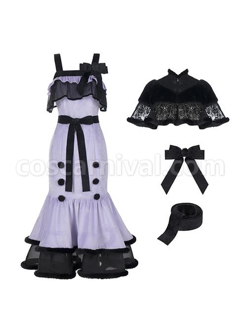 Retro-Elegant-Black-Purple-Velvet-Stitching-Black-Translucent-Hem-Fishtail-Skirt-Shawl-Classic-Lolita-Sleeveless-Dress-Set-coscarnival-1549