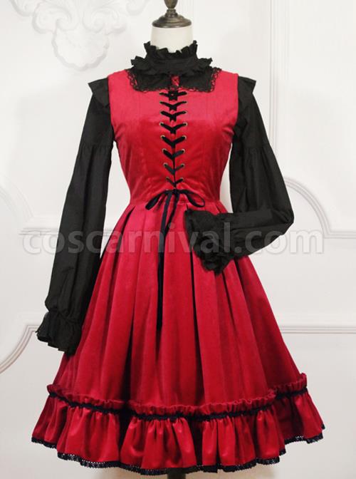 Retro Fairy Tale Style Gothic Lolita Sleeveless Dress coscarnival