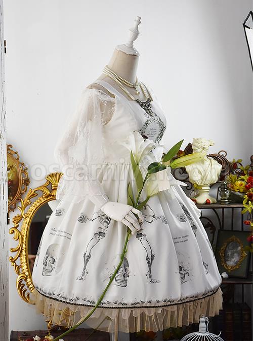 Retro Gothic Human-bone Lolita Sleeveless Dress coscarnival