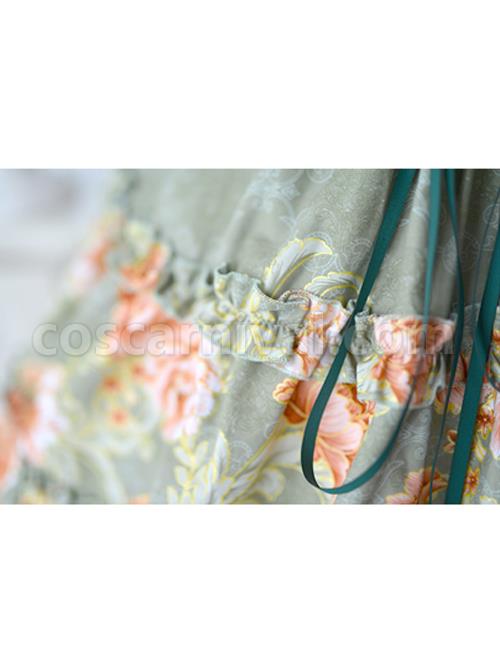 Retro-Pure-Cotton-Green-Ruffles-Classic-Lolita-Sleeveless-Dress-coscarnival-3967