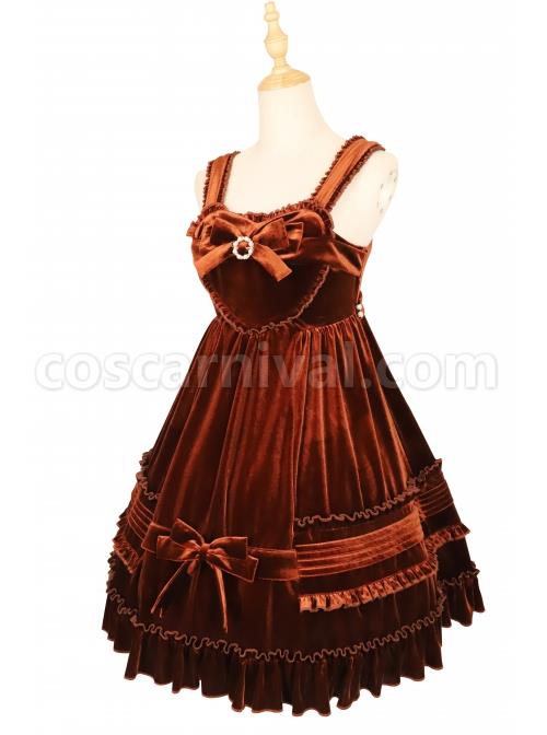 Rococo-Series-JSK-Pure-Color-Velvet-Elegant-Classic-Lolita-Ruffle-Sling-Dress-coscarnival-4943