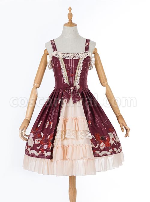 Rose-Letter-Paper-Series-Classic-Lolita-Sling-Dress-coscarnival-4442