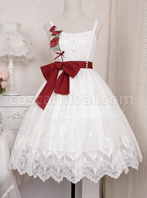 Rose-Poem-Series-Elegant-White-Graphic-Lace-Jacquard-Embroidery-Red-Rose-Bow-Knot-Belt-Decoration-Classic-Lolita-Dress-coscarnival-1527